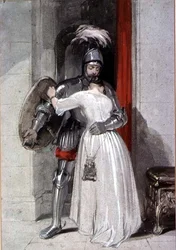 Dama i Rycerz (akwarela)