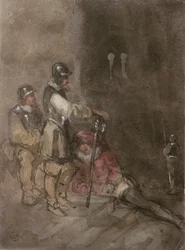 Niezidentyfikowany temat historyczny, z żołnierzami