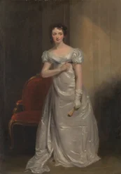 Harriet Smithson jako panna Dorillon w filmie "Wives as They Were, and Maids as They Are" autorstwa Elizabeth Inchbald