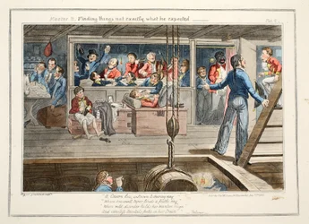 Mistrz B, Znajdowanie rzeczy, które nie są dokładnie takie, jakich się spodziewał, pub. 1835 (grawerowanie ręcznie kolorowane)