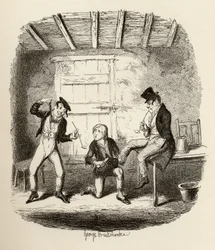 Мастер Бейтс 1838 онд Чарльз Диккенс (1812-70) бичсэн "Оливер Твистийн адал явдал" зохиолоос мэргэжлийн техникийн талаар тайлбарлаж байна, Чапман унд Холл, 1901 онд хэвлүүлсэн.