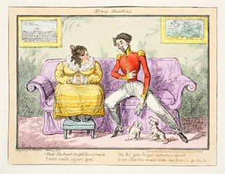 Polowanie na pieniądze, 1835 (rycina ręcznie kolorowana)