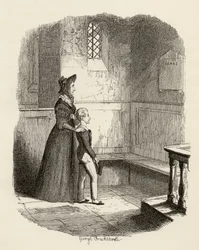 Rose Maylie i Oliver, z "Przygód Olivera Twista" Charlesa Dickensa (1812-70) 1838, opublikowane przez Chapman und Hall, 1901