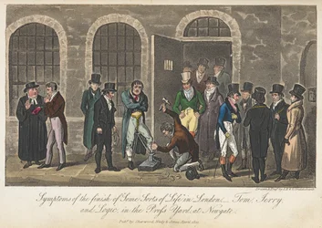 Objawy końca „pewnego rodzaju życia” – Tom, Jerry & Logic w Press Yard w Newgate, „Life in London, etc.”, Pierce Egan