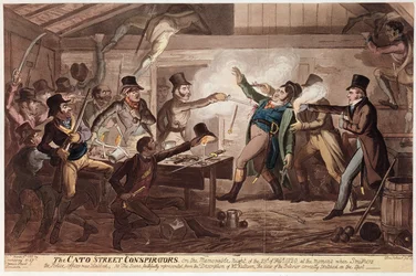 Spiskowcy z Cato Street, wyd. G. Humphrey, 9 marca 1820 (kolorowa lito)