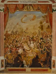 Pierwsze pojawienie się Williama Szekspira (1564-1616) na scenie kuli ziemskiej z częścią jego dramatycznej kompanii w 1564 roku