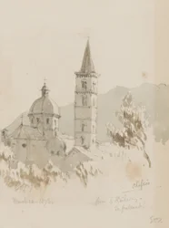 Alassio, od strony kolei, En Passant!, 12 marca 1878 (ołówek i wc na papierze)