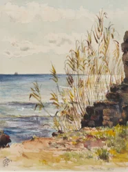 W San Remo z widokiem na Morze Śródziemne, 10 stycznia 1878 (toaleta i gwasz na papierze)