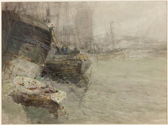 North Shields Fish Quay (akwarela i ołówek na papierze)