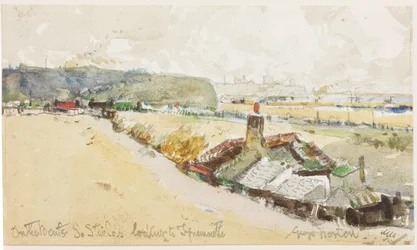 On the Bents, South Shields, Looking to Tynemouth (ołówek i akwarela na papierze)