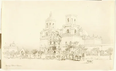 Bez tytułu (rysunek transferowy dla misji San Xavier, Tucson, Arizona)