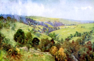 Na wzgórzach w pobliżu Harrogate, Yorkshire, 1924-1926.