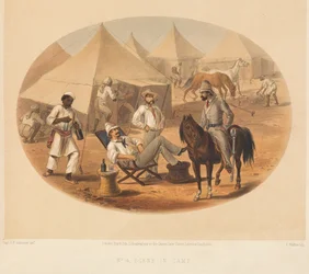 Scena obozowa, bunt indyjski, 1857-1858 ok