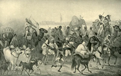 Rdzenni pomocnicy spieszący do Delhi, ok. 1850, 1901.