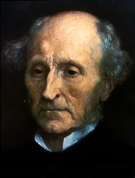 Portret Johna Stuarta Milla. Brytyjski filozof i ekonomista 1806-1873. Obraz autorstwa G.F.Wattsa. Londyńska Narodowa Galeria Portretów