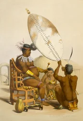 Umpanda, król AmaZulu, tablica 11 z „The Kafirs Illustrated”, 1849