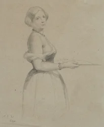 Portret młodej kobiety, 1856 (grafit na jasnobrązowym papierze)
