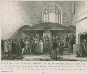 Wnętrze antycznej kaplicy św Marii Magdaleny, Guildhall (rycina)