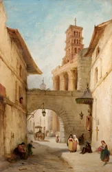 Widok w Rzymie, Włochy, Forum Nerva