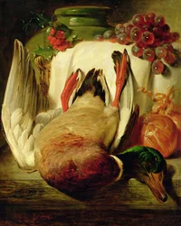 Martwa natura z martwą zwierzyną (olej na płótnie)