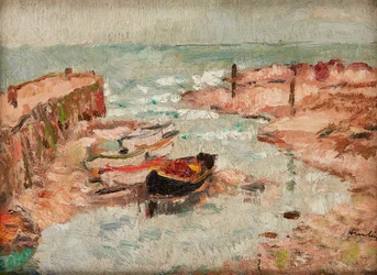 Beached Boats, Lower Largo (olej na panelu)