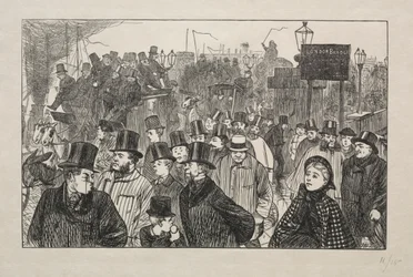 Żywy strumień przy London Bridge - Na moście, 1863.