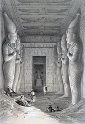 Wnętrze Wielkiej Świątyni, Abu Simbel, XIX w.