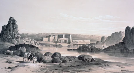 Philae, patrząc na południe, Egipt, 1843