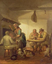 Country Folk By An Inn Fire, 1796