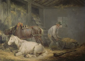 Konie w stajni, 1791