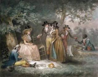 Poczęstunek wędkarzy, ryt. William Ward (1766-1826), wyd. JR Smith, 1789 (grawerunek mezzotinta)
