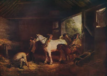 Wnętrze stajni, 1791, c1915
