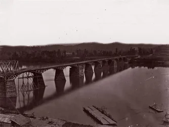 Most nad rzeką Tennessee w Chattanooga, ca. 1864.