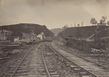 Przełęcz Allatoona patrząc na północ, Georgia, lata 60. XIX wieku.