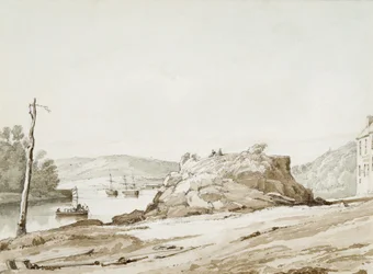 Briton Ferry (sepia i ołówek na papierze)
