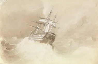 HMS "Trafalgar" tracący ster w północno-wschodniej wichurze u wybrzeży Malty