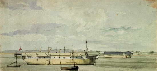 "Shannon" jako hulk w Sheerness, 4 września 1844 r.