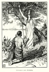 Odyseja: Odyseusz i Atena (rycina)