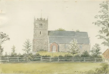 High Offley Church: malowanie akwarelą, 1821