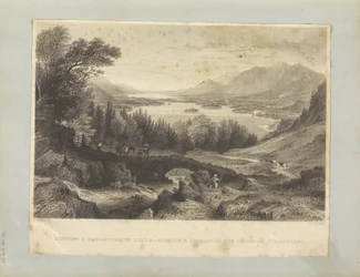 Derwent i Bassenthwaite Lakes, - Keswick i Skiddaw w oddali, Cumberland.