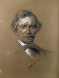 August Wilhelm Hofmann (1818-92) Niemiecki chemik, 1864 (kredka na papierze)