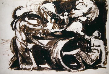 Dream of Atossa (pióro i tusz i umyć grafitem na papierze)