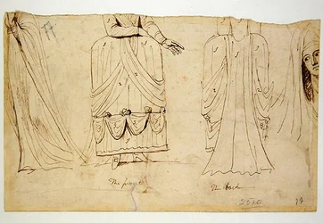 Badania figur (pióro i atrament na papierze) (patrz 270959 na odwrocie)