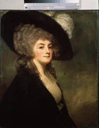 Portret pani Harriet Greer (XVIII wiek). Obraz George Romney (1734-1802), olej na płótnie