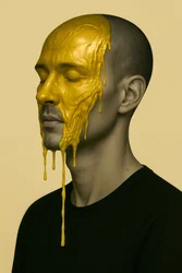 Golden Static, 2025 (akryl na płótnie)