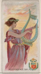Dzień Niepodległości, Peru, z serii Holidays N80 dla papierosów marki Duke, 1890., 1890.