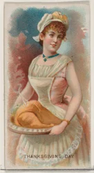 Święto Dziękczynienia, Stany Zjednoczone, z serii Holidays N80 za papierosy marki Duke,..., 1890.