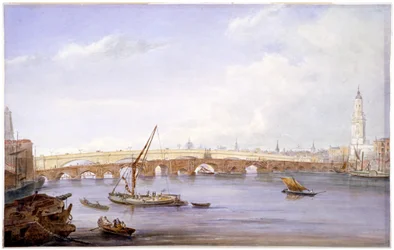 Stare i nowe mosty londyńskie, Londyn, 1831.