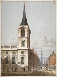 Kościół St Benet Gracechurch i Gracechurch Street, City of London, 1811