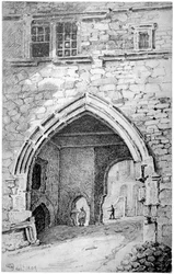 Widok Bramy Króla Jana w opactwie św. Zbawiciela, Bermondsey, Londyn, 1807 r.